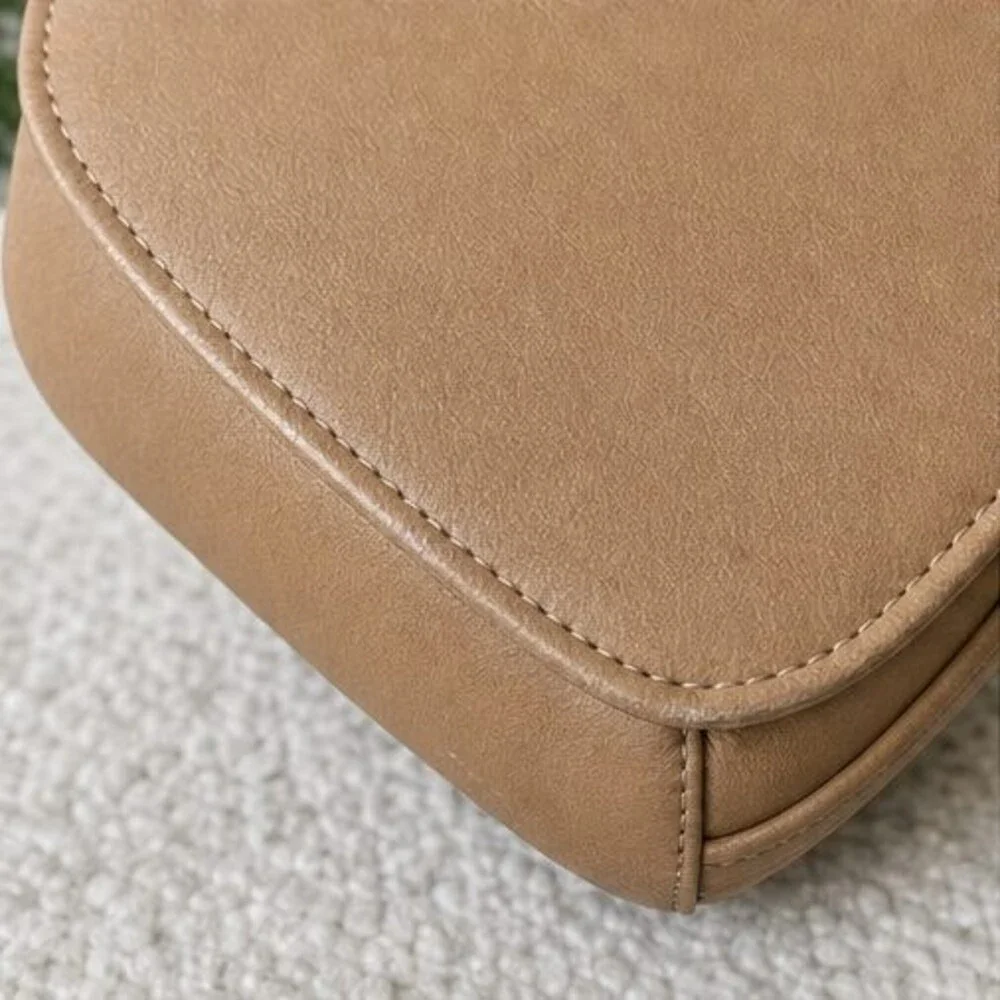 Cognac Pebbled Crossbody Bag